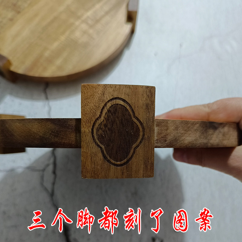 猪排肥牛烤肉店实木饭厅垫中式圆形砂锅铁板托盘底座隔热防烫桌垫