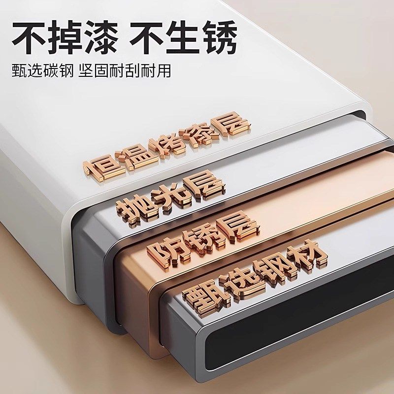 可抽拉双层微波炉置物架 碳钢材质可调节厨房架子 家用烤箱电器收