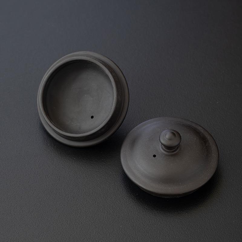 一个的价格半手工紫砂朱红泥茶壶水杯子盖子家用防尘马克杯配件 - 实物图