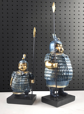 新品 创意古代士兵装饰摆件 家居电视柜橱窗复古秦兵马俑摆设