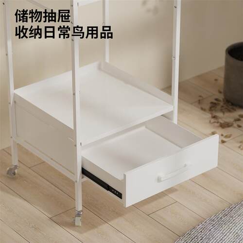 优嗖鹦鹉鸟笼移动支架增高底座托架置物篮叠放笼架收纳省方便观赏