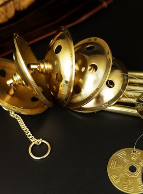 3寸5寸五层铜风铃铜铃铛化五黄二黑鎮宅旺气场挂饰风铃家居