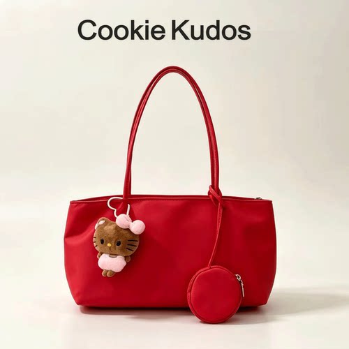 CookieKudos红色大容量腋下包