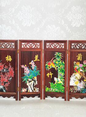红木中式迷你小家具模型桌椅椅圈椅子官帽工艺品屏风摆件小实木小