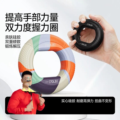 实心硅胶握力器手指腕力臂肌训练五指力量康复握力圈MACYO麦克羊