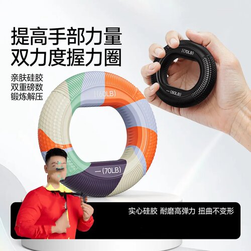 实心硅胶握力器手指腕力臂肌训练五指力量康复握力圈MACYO麦克羊