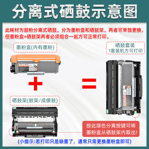 lj12405d可加墨粉盒通用LENOVO联想LJ2405激光打印机LT2451墨鼓24