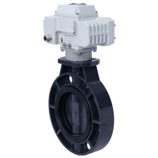 D971X-10S 电动防腐塑料蝶阀 电动UPVC蝶阀 电动塑料阀 DN50-300