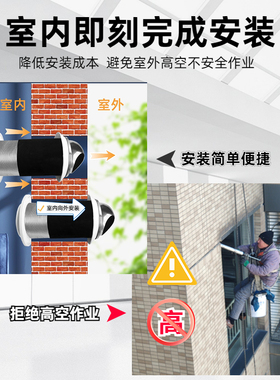 穿墙一体地下室棋牌室厨房排烟换气扇卧室静音窗墙式化妆室排风机