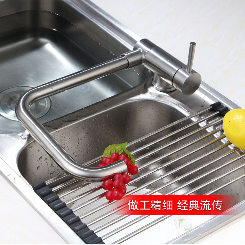 厨房内开窗水龙头冷热水不锈钢龙头厨房龙头双盆水槽龙头窗边龙头