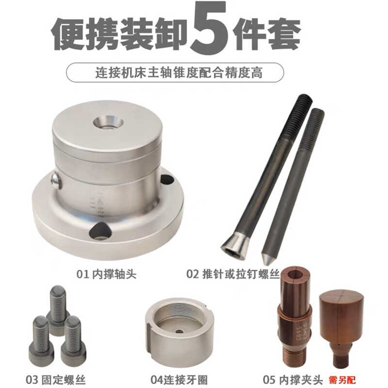前推式数控车床内撑夹头前顶夹头后拉式46机0640型36轴头内涨夹具图片