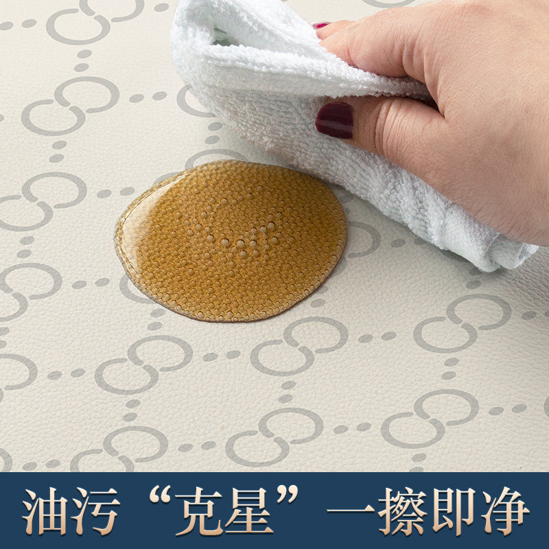 可擦免洗厨房地垫防油防水轻奢家用皮革pvc耐脏防滑脚垫定制地毯