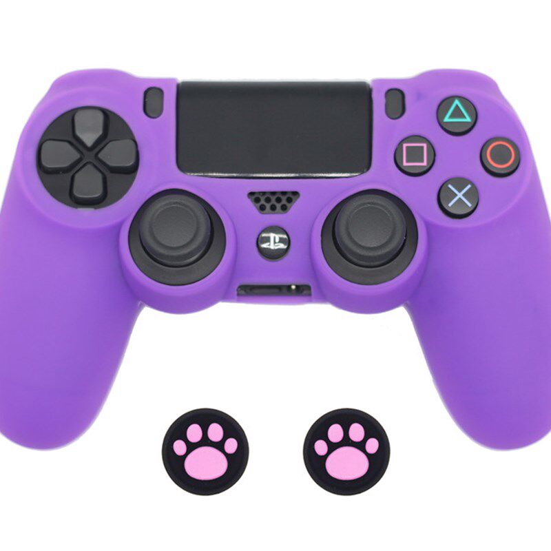 索尼PS4手柄保护套硅胶套p4游戏手柄防摔防滑硅胶套粉色送猫爪帽