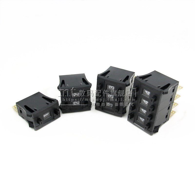拨码开关 0-9码 中号1/2/3/4位 11个接触点 编码开关 24*36MM