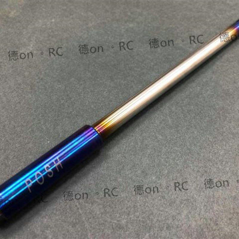 台湾POSH 鲨鱼L35前减震前避震 镀钛彩钛前轮轴心轴芯中轴 钛合金