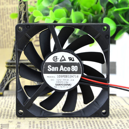山洋 8015 8cm8厘米cpu 双滚珠静音风扇 12V 0.2A 109P0812H714