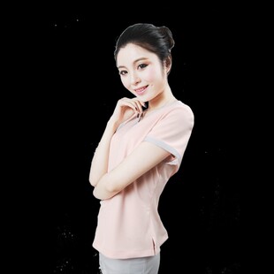 夏季美容师工作服女技师足浴足疗spa养生桑拿按摩服装技师服短袖