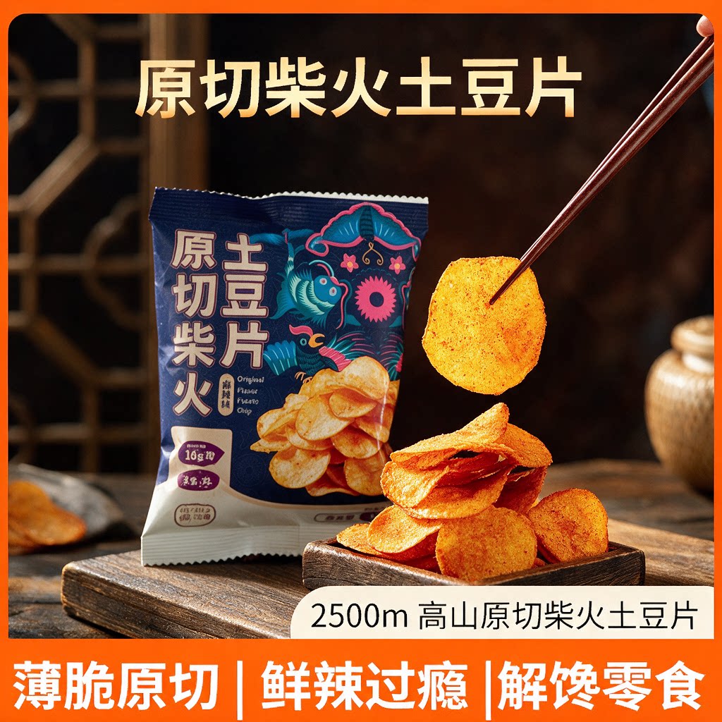 美丽水西贵州特产零食柴火原切土豆片薯片麻辣酥脆儿时怀旧零食