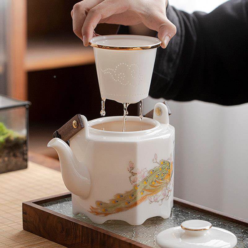 陶瓷壶家用大泡茶容量茶水分离XUx986提梁中式高颜值泡茶茶壶壶家