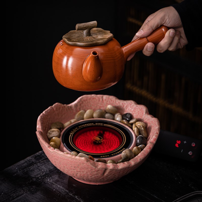 围炉煮茶电陶炉鹅卵石家用室内电陶煮茶器煮茶炉罐罐茶烤茶炉套装