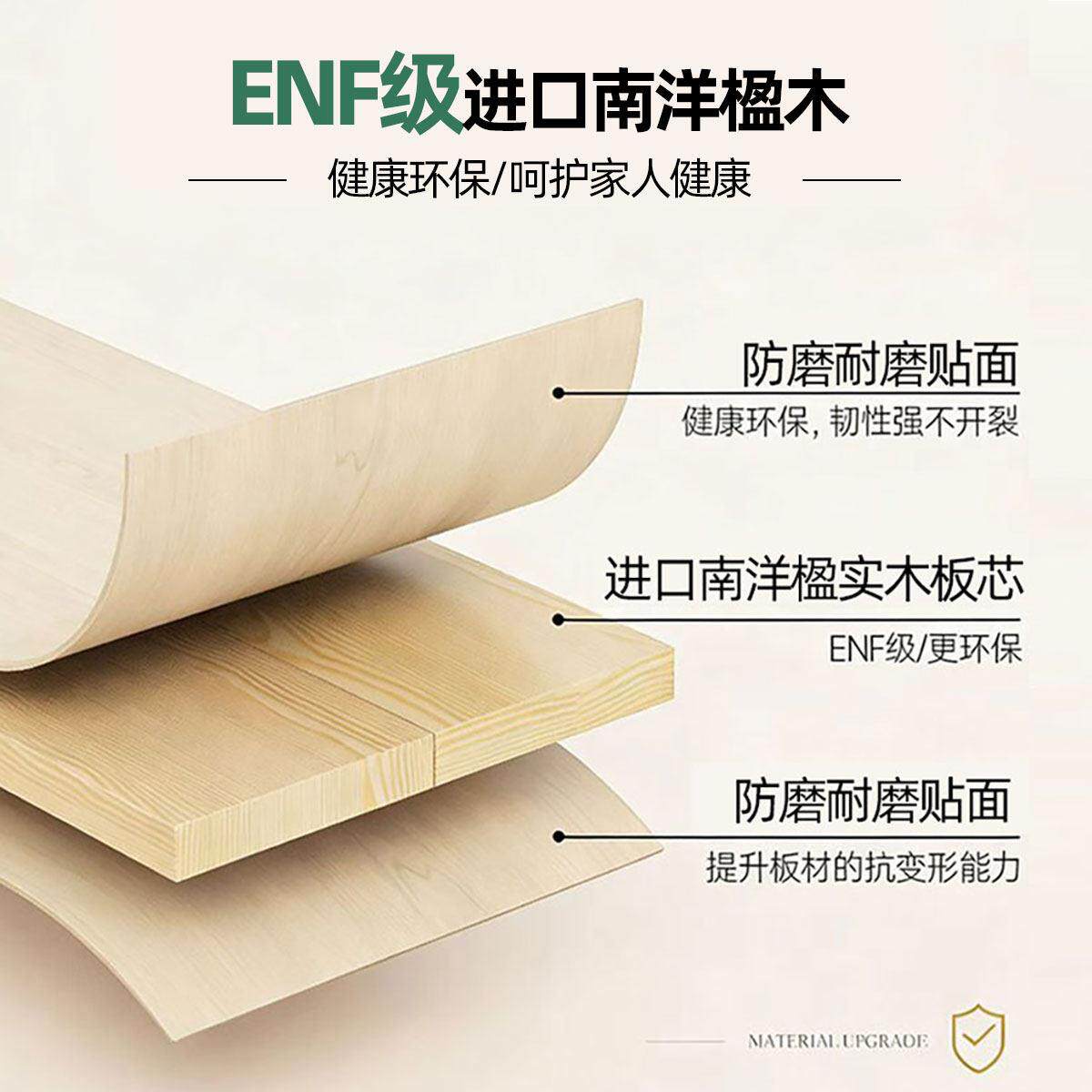 实约衣柜书桌体小户型卧室简平木开门储物柜一组合衣衣柜书桌柜现