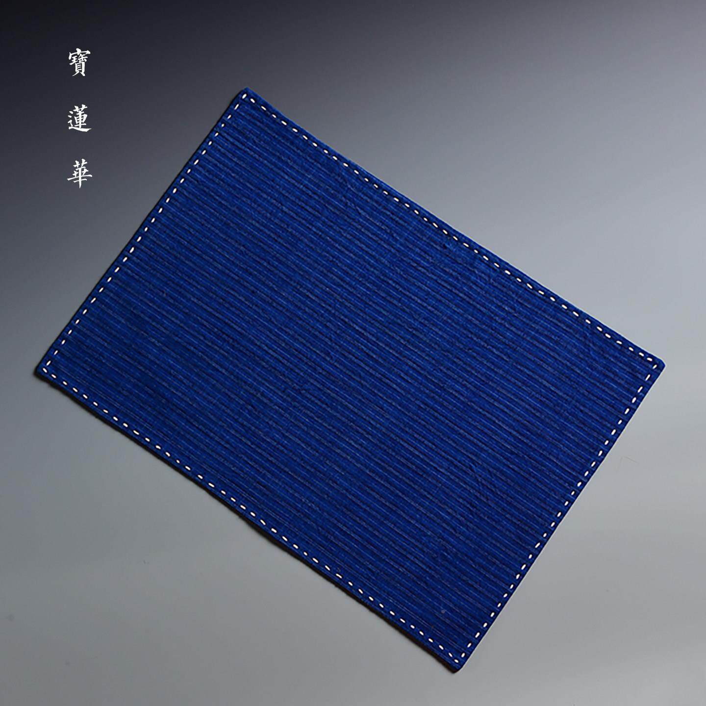 手缝工一针一道线边老土麻布茶席刺子绣布桌旗00388棉桌布棉布香
