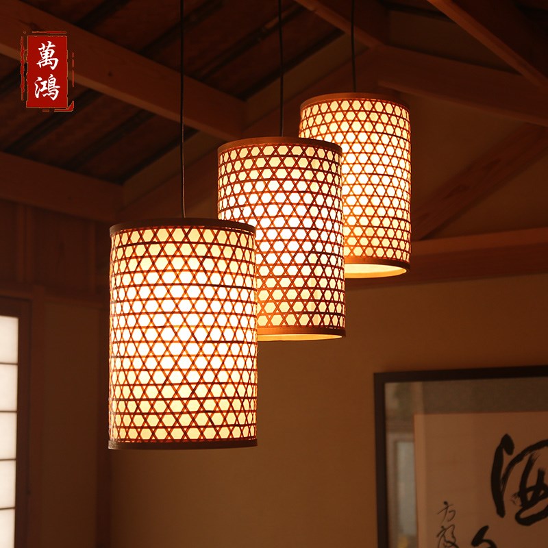 魅力竹皮吊灯木皮灯日式餐厅灯精品手工灯工艺灯具天然材质可定制