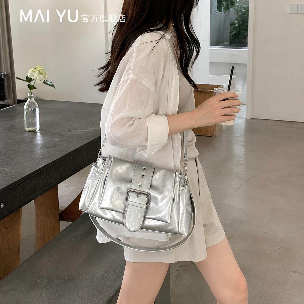 MY小众高级感韩系腋下包女2026新款流行银色时尚轻奢单肩斜挎包