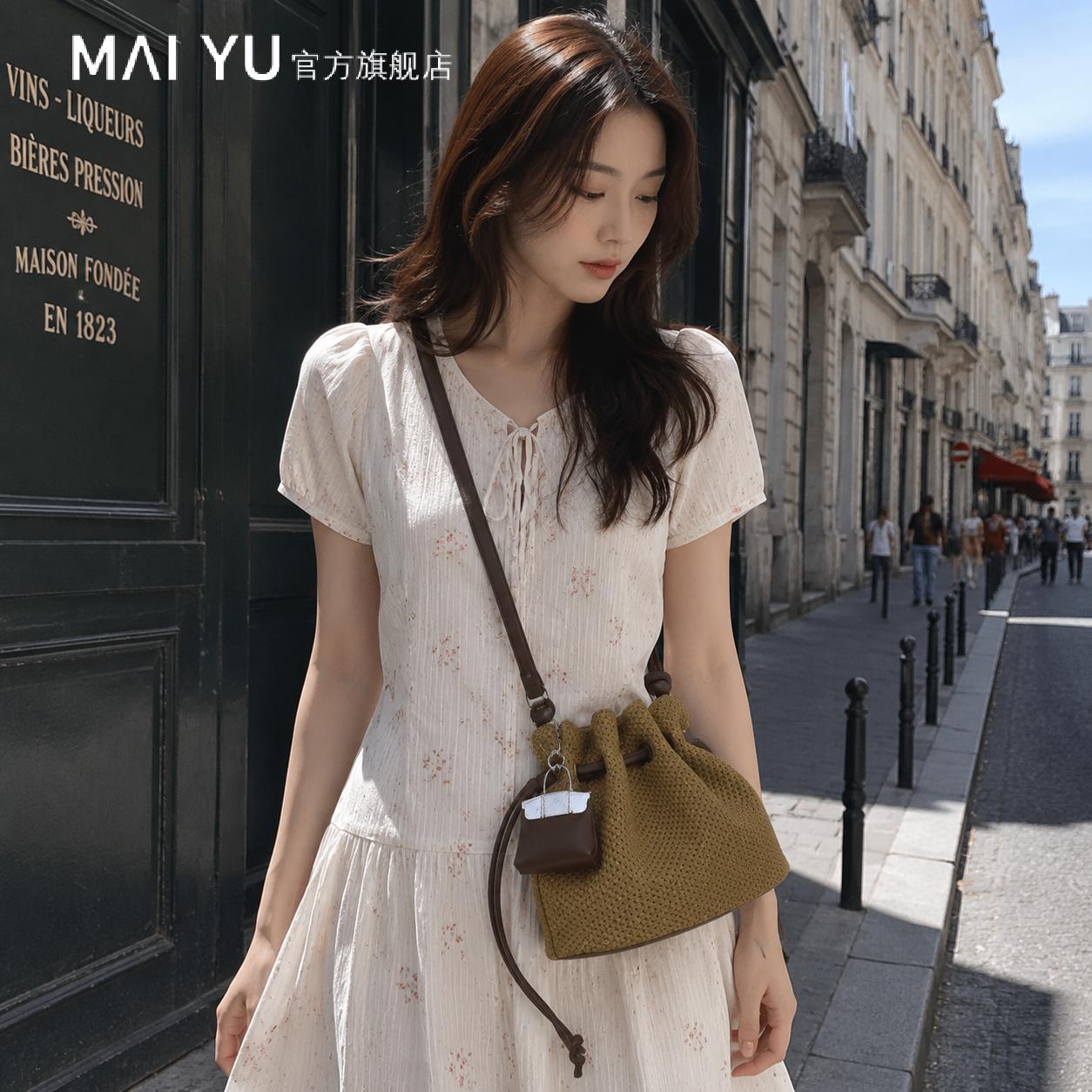 MY洋气简约高级感度假风草编包包女2026夏新款旅游外出单肩斜挎包图片