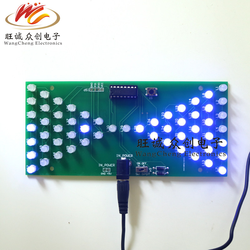 成品电子沙漏套件电子制作技能考试教学练习单片机LED灯DIY散件
