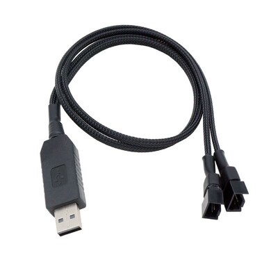 USB转4Pin升压线包网一分二5V转12V USB转接线电脑机箱风扇电源线