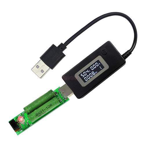 白尾巴LCD背光液晶数码屏显USB电流表电压表充电容量测试表检测仪