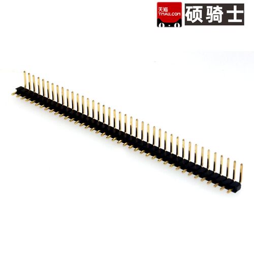 2.0mm间距耐高温单排针弯针90度弯脚镀金3/4/5/6/8/10/15/20/40P