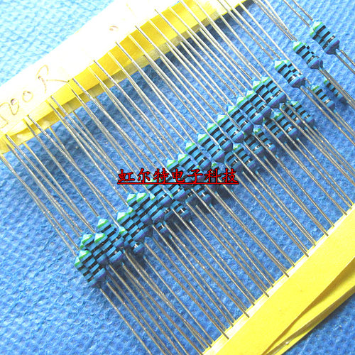 1/4W金属膜电阻 500R 500欧 0.1%千分之一 0.25W色环 高精度50只