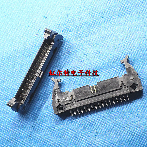 34P牛角母座 DC2-34PS 34PIN压线牛角 5S53 黑色 间距2.54mm