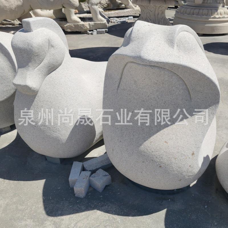 石雕山羊马龙青蛙卡通动物雕塑园林景观公园广场石雕小品摆件