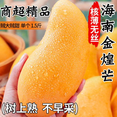 海南金煌芒果芒果新鲜大果整箱水果当季现摘斤甜心黄皮芒水仙芒