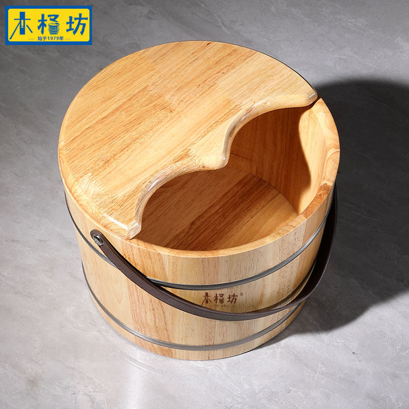 木桶坊实木泡脚桶木桶家用足浴桶高深桶洗脚桶省水泡脚木桶小号图片