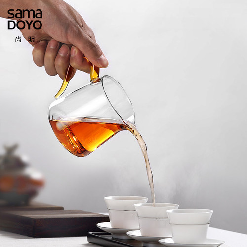尚明加厚玻璃公道杯 耐高温大号茶海分茶器高端独特功夫茶具配件