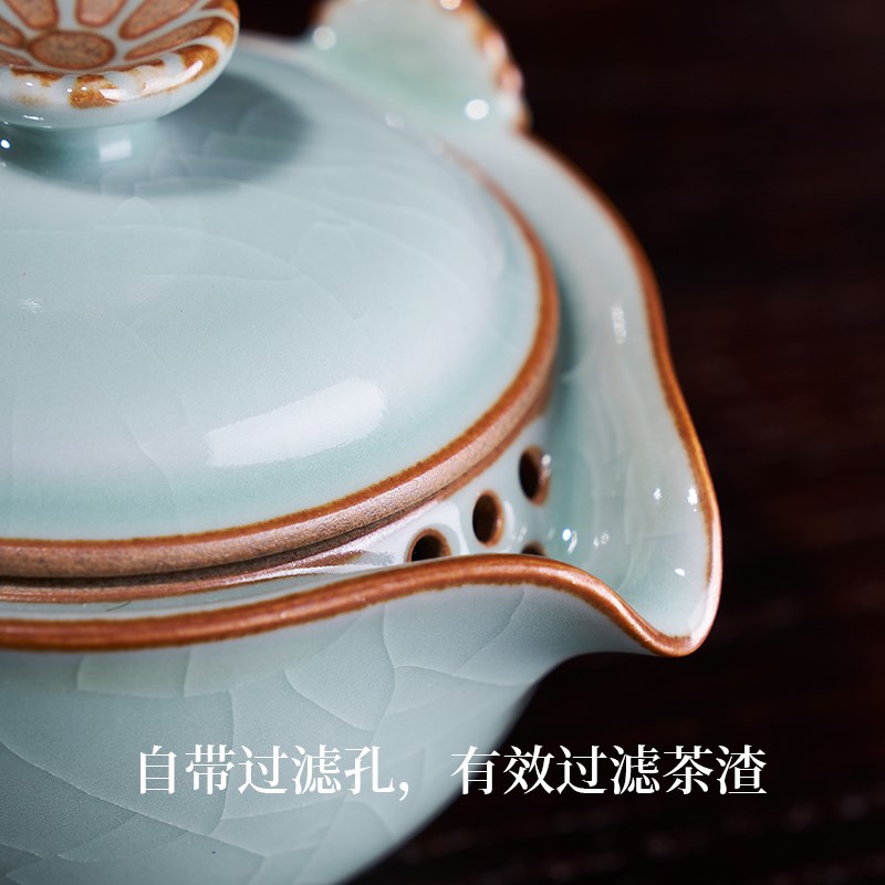 汉唐户外便携旅行功夫茶具套装盖碗快客杯景德镇陶瓷一人杯泡茶碗