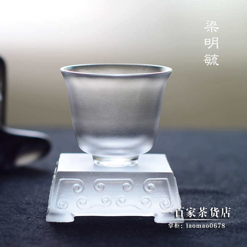 梁明毓琉璃茶具小花急须物置摆件方物台座台壶盖置器装饰
