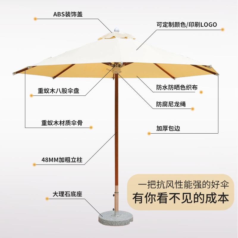 户外遮阳伞带桌椅庭院伞花园大太阳伞室外商用摆摊沙滩中柱伞网红