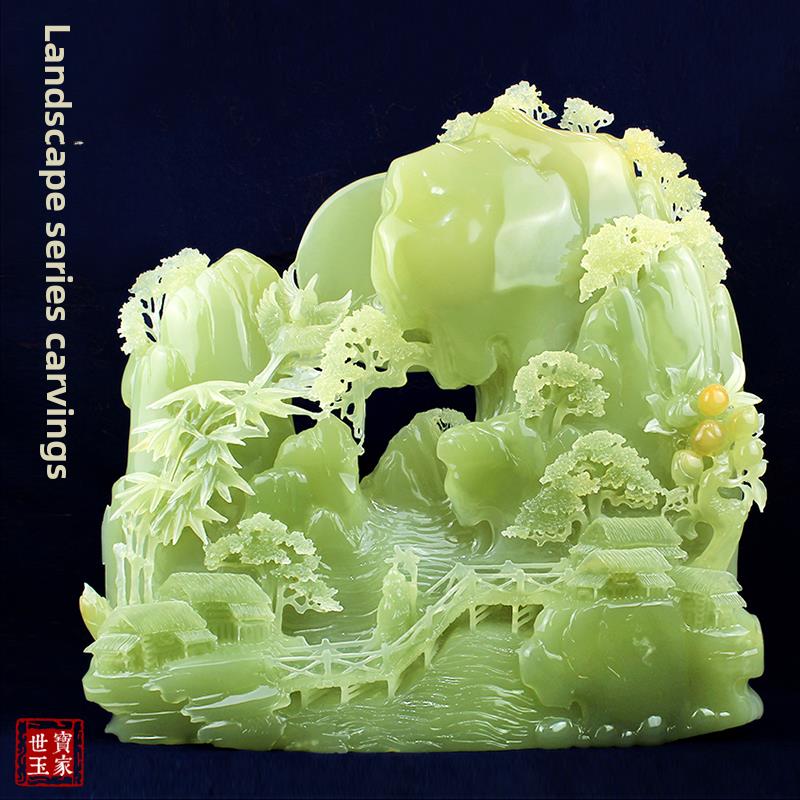 采购产品天然玉石景观饰品,大福气,财富雕刻工艺品,家居客厅装饰,