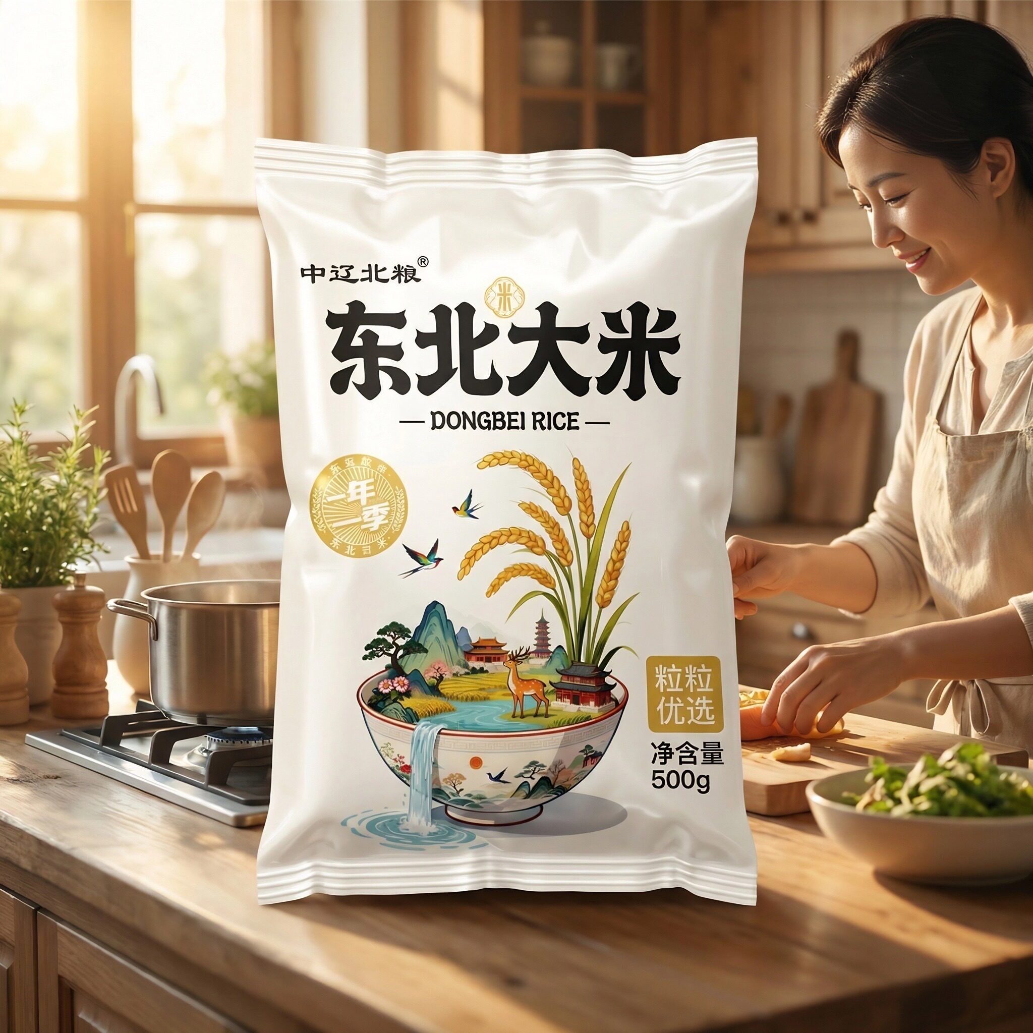 中辽北粮东北大米500g新碾饱满
