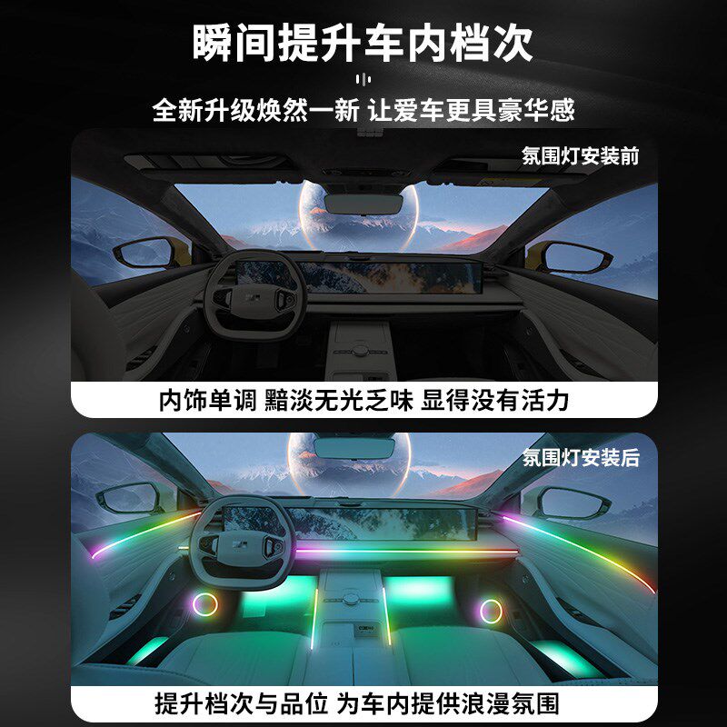 吉利银河E8氛围灯改装件汽车用品内饰装饰车内气氛专用配件迎宾灯