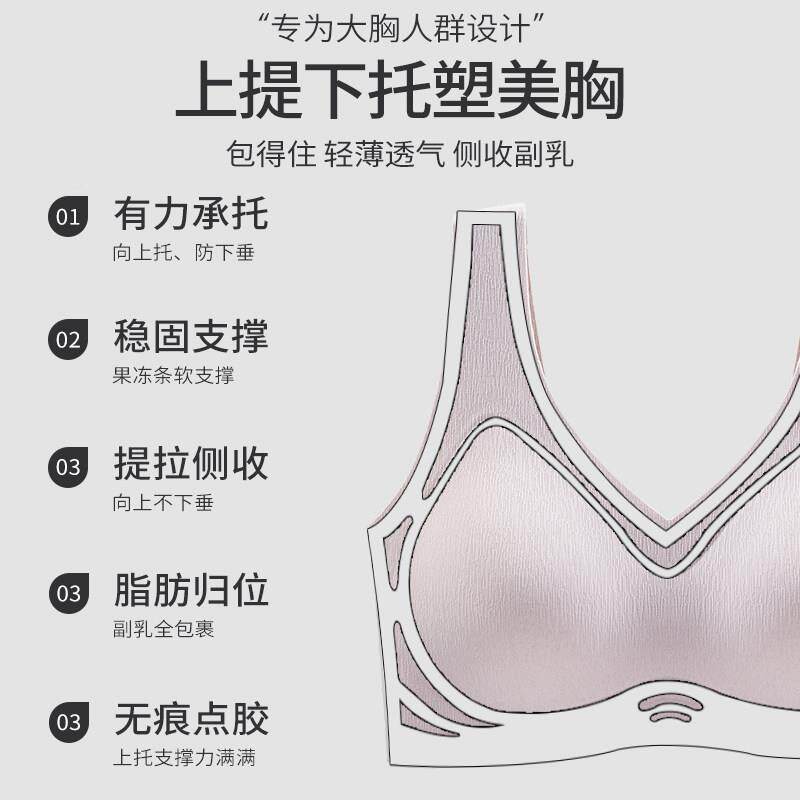 中G26-Q01-老年胖胸妈老妈内衣中年妇大码文女胸无痕聚拢背心式无