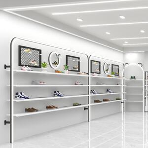 童鞋店鞋架展示架直播间卡通男女鞋货架一字板带灯商场店铺装修