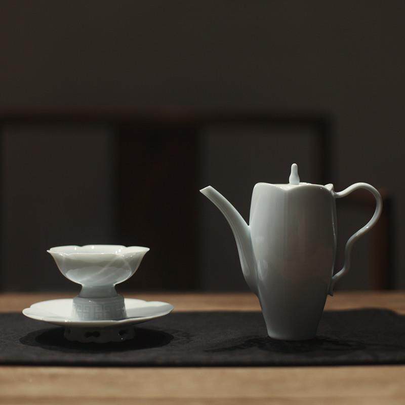 |宋青书院《V仿宋冲茶器》葵花茶茶盏|松风杯青瓷茶中具式点茶