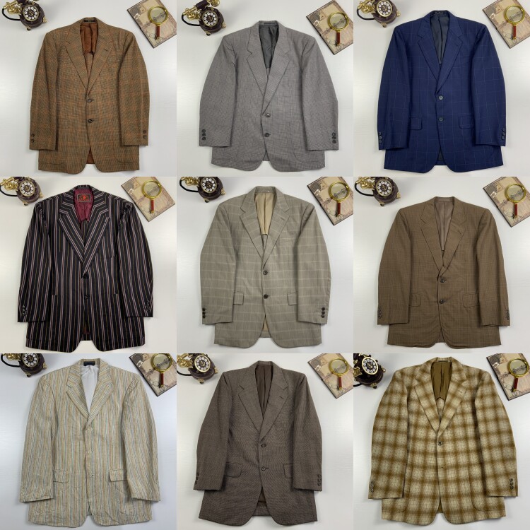 vintage古着日制港风英伦风复古春夏街拍百搭薄款西装西服外套-6图片