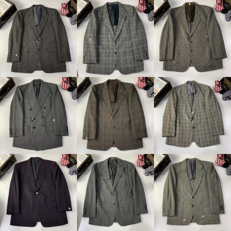 vintage古着日制粗花呢英西服